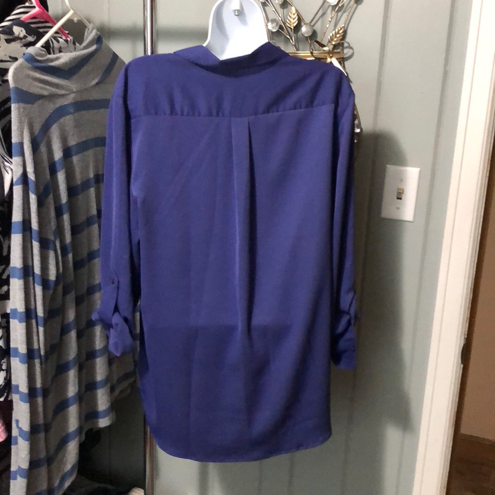 Ann Taylor purple blouse size medium - Picture 3 of 4
